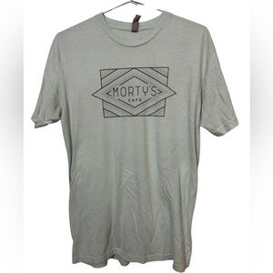 High End Morty’s Cafe Surf Mint Light Green Graphic Tee Men’s L Logan Utah